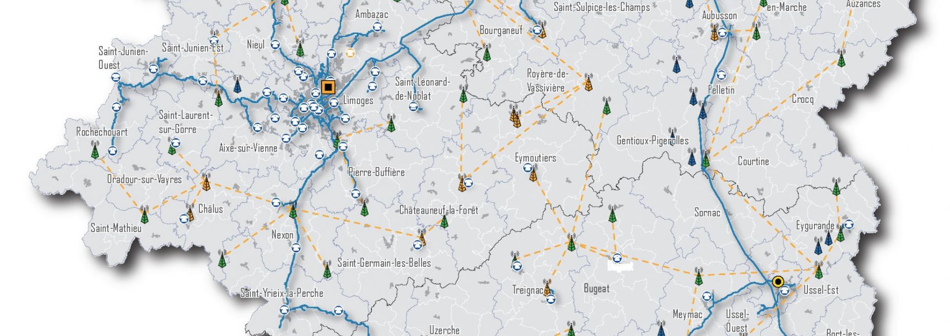 cartographie réseau numérique Axione Limousin